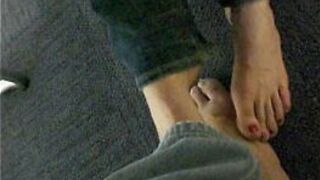 Library Footsie - porn video