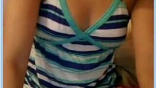 Teen with lovely hairy pussy - porn video