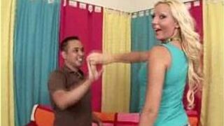 Stripping A Tall Blonde - porn video