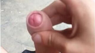 Outdoor wank with big cum load - porn video