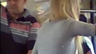 little bitch showing her tail in the subway - porn video