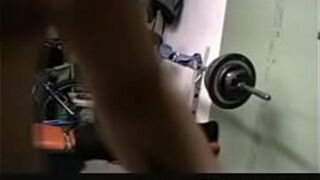 Handjob in home gym - porn video